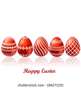 Easter red eggs card