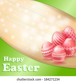 Easter red eggs card