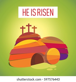 Easter Resurrection Cave Jesus Risen Congratulation postcard