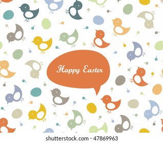 Easter retro style greetings. Seamless.