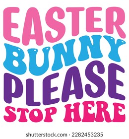  Easter retro  SVG design, Follow the Bunny