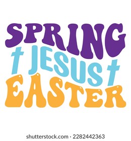  Easter retro  SVG design, spring jesus easter