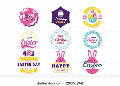 easter Retro Vintage Vector Label for banner