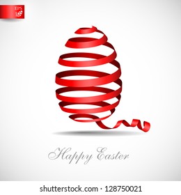 Easter ribbon egg. Vector illustration. Eps 10.