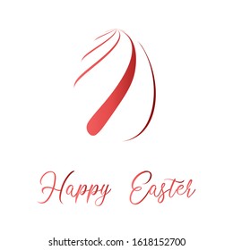 Easter ribbon egg. Vector illustration.