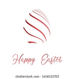 Easter ribbon egg. Vector illustration.