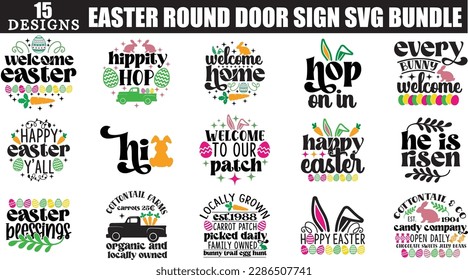 easter round door sign svg bundle, easter round door sign design, easter svg bundle, easter svg design
