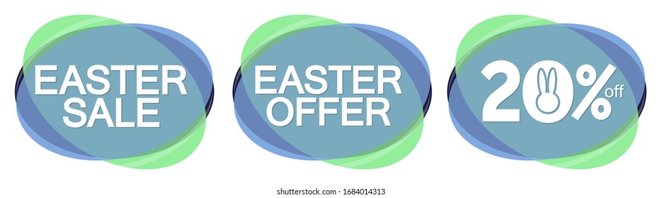 Venta de Pascua, 20% de descuento, plantilla de diseño de banner de burbuja, etiqueta de descuento, oferta especial, ilustración vectorial