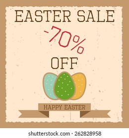Easter Sale 70 percent vintage banner poster