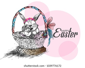 Easter sale banner background template with beautiful colorful egg