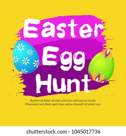 Easter sale banner background template with beautiful colorful spring flowers and eggs. Vector illustration.