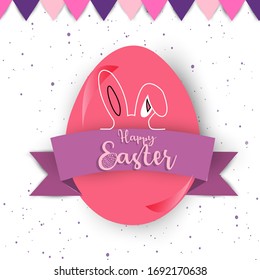 Easter sale banner background template,  Vector Illustration.Happy Easter Eggs, Spring holiday.
