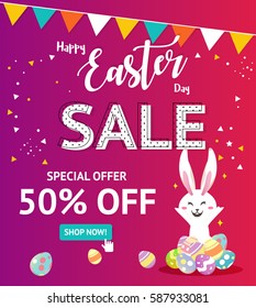Easter sale banner background template