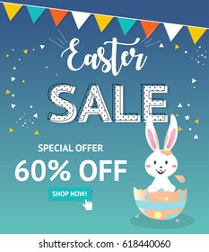 Easter sale banner background template