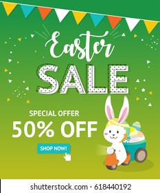 Easter sale banner background template