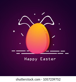 Easter sale banner flyer design background template with beautiful colorful easter eggs. Vector illustration.