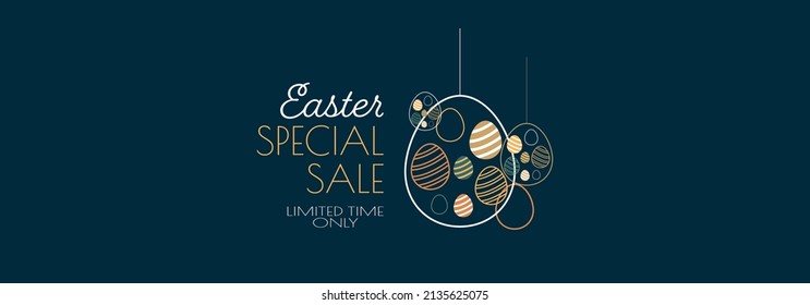 Easter Sale banner. Modern minimal design for Sales. Flat vector illustration.