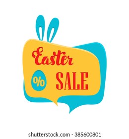 Easter sale. Sale banner in a speech bubble.