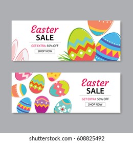 Easter Sale Banner Template Background.Can be used for voucher, wallpaper,flyers, invitation, posters, brochure, coupon discount,greeting card.