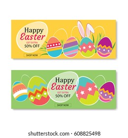 Easter Sale Banner Template Background.Can be used for voucher, wallpaper,flyers, invitation, posters, brochure, coupon discount,greeting card.