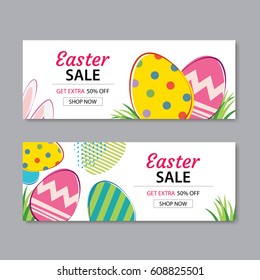 Easter Sale Banner Template Background.Can be used for voucher, wallpaper,flyers, invitation, posters, brochure, coupon discount,greeting card,