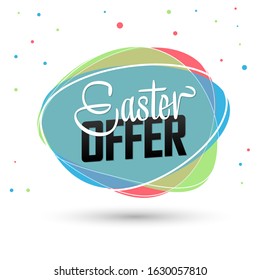 Easter Sale, bubble banner design template, discount tag, app icon, vector illustration