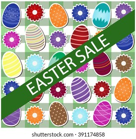 Easter sale card. Vector illustration.