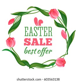 Easter Sale card. Vector illustration