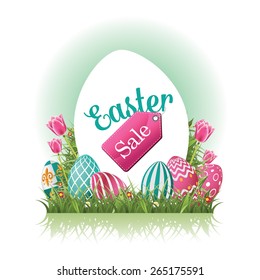Easter sale design EPS 10 vector royalty free stock illustration for greeting card, ad, promotion, poster, flier, blog, article, marketing, signage, brochure