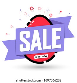 Easter Sale, discount banner design template, promo tag, vector illustration