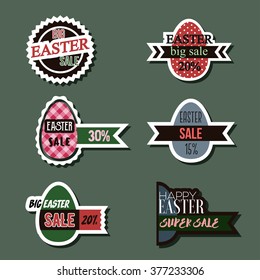 Easter Sale Discount Labels Set 