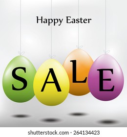 Easter sale Easter eggs hanging on a string