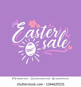 Easter Sale greeting text composition. Colorful  lettering easy to edit vector design element.