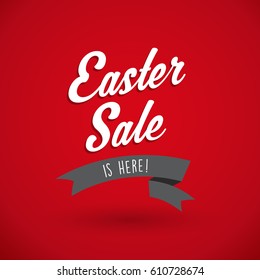 Easter Sale is here text on red background.