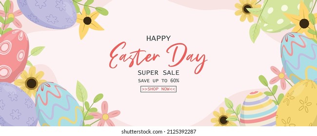 Easter sale horizontal banner template