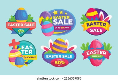 Easter Sale Label and Sticker set vector