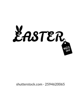 Easter sale logo vector design