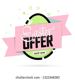 Easter Sale, offer banners design template, discount tags, vector illustration