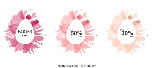 Easter Sale set. Modern art minimalist style.