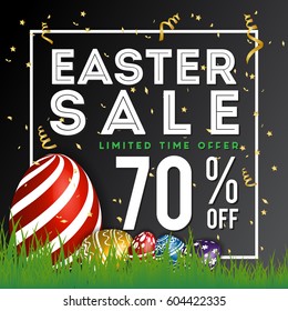 Easter Sale Special Discount Background Banner. Season Greeting Background Template. Vector illustration