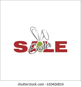 Easter sale tag with rabbit ears