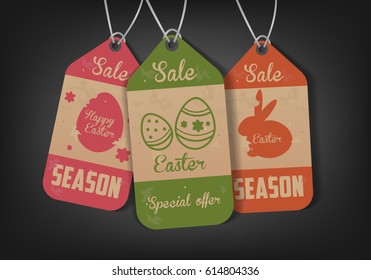Easter Sale Tags. Vector illustration