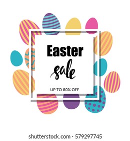 Easter sale typographic poster. Vector illustration.