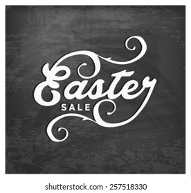Easter Sale Typographical Text on Chalkboard