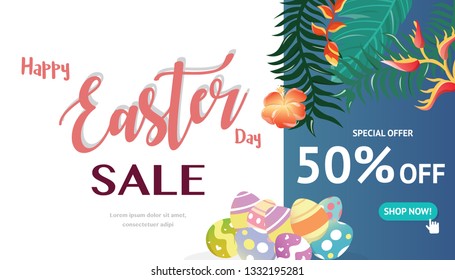 Easter sale vector banner design and template
