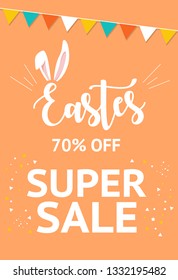 Easter sale vector banner design and template