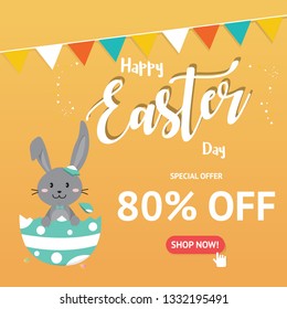 Easter sale vector banner design and template