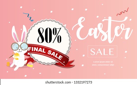 Easter sale vector banner design and template