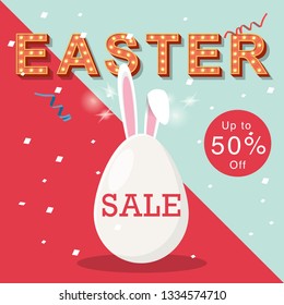 Easter sale vector banner design and template