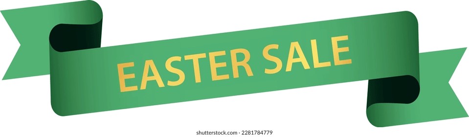 EASTER-VERKAUF - Vektordesign-Element - grünes Farbbandbanner